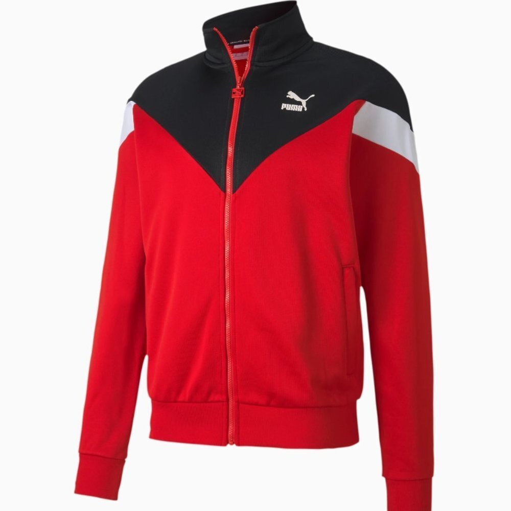 PUMA Iconic MCS Men's Track Jacket NWT Size S Red Black White Vintage st…